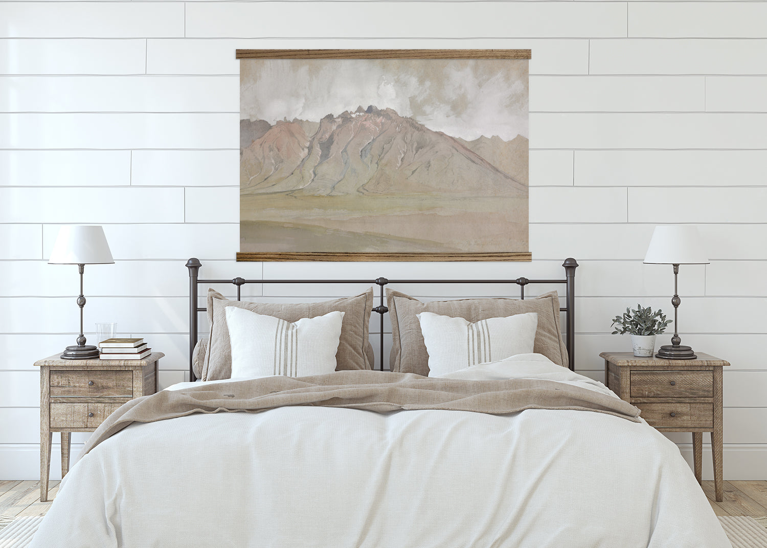 Oversized Desert Mountains- Watercolor Canvas Wall Hanging