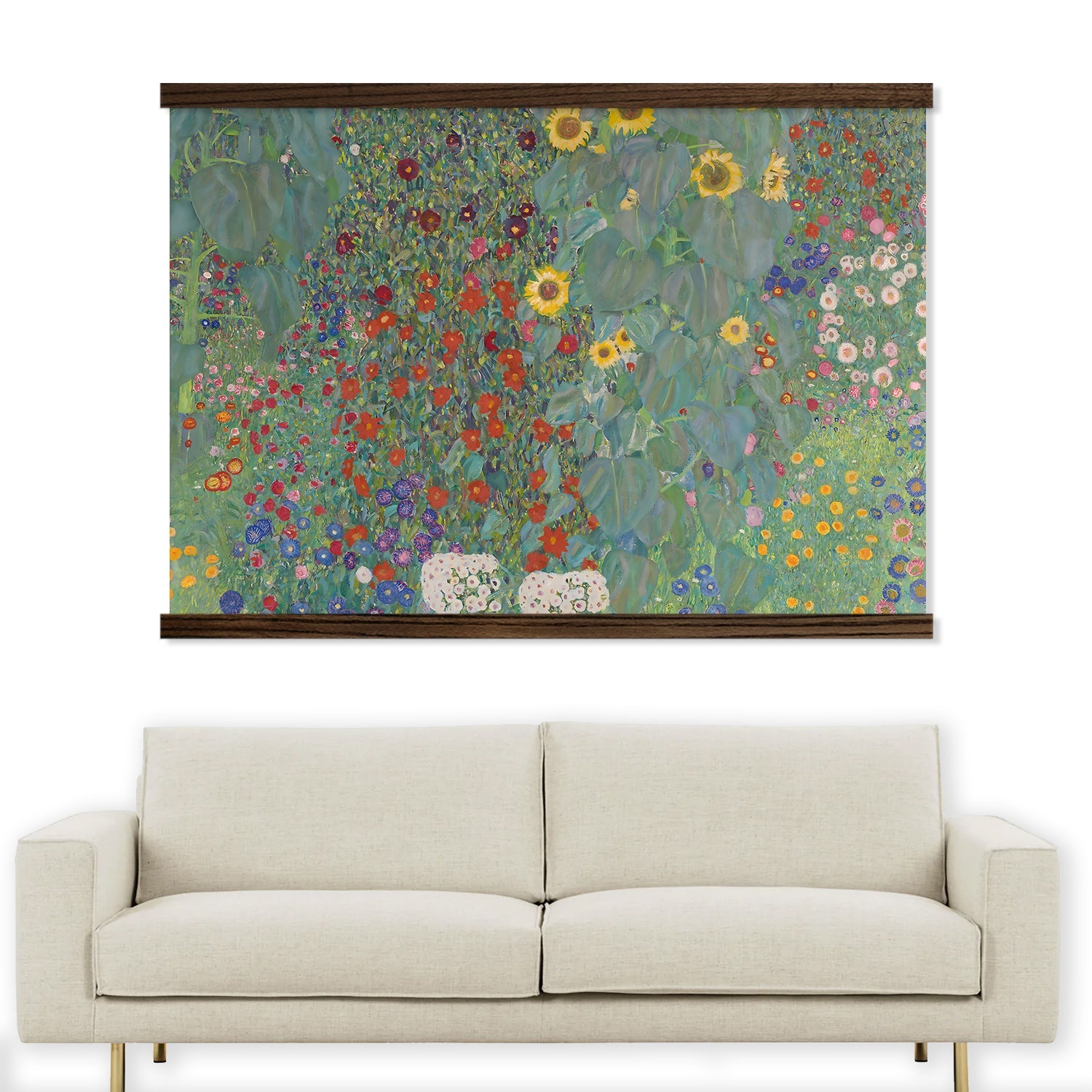 Gustav Klimt Garden Painting Extra Large Canvas Tapestry Framed