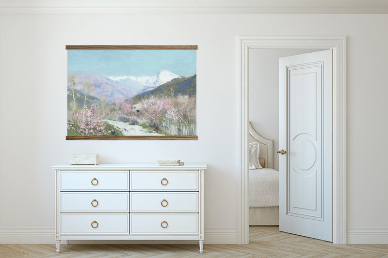 HUGE Hanging Canvas Tapestry- Levitan Spring Mountains