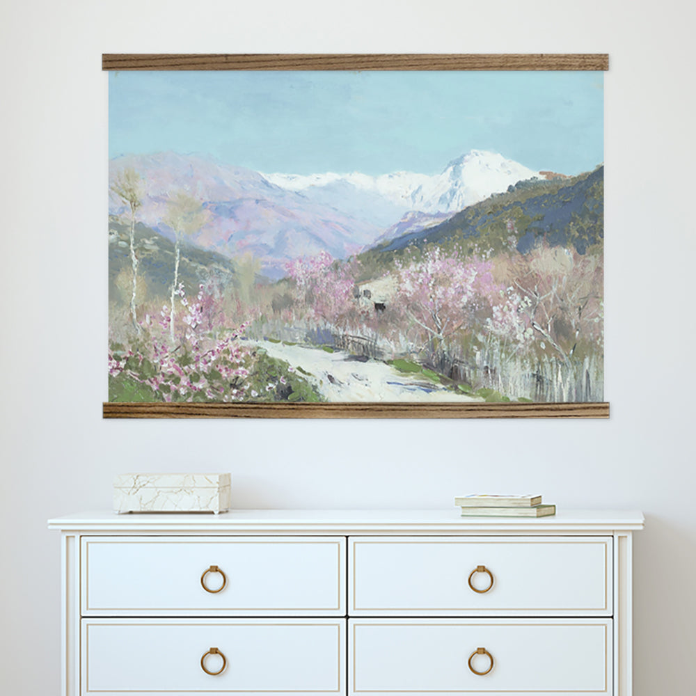 HUGE Hanging Canvas Tapestry- Levitan Spring Mountains