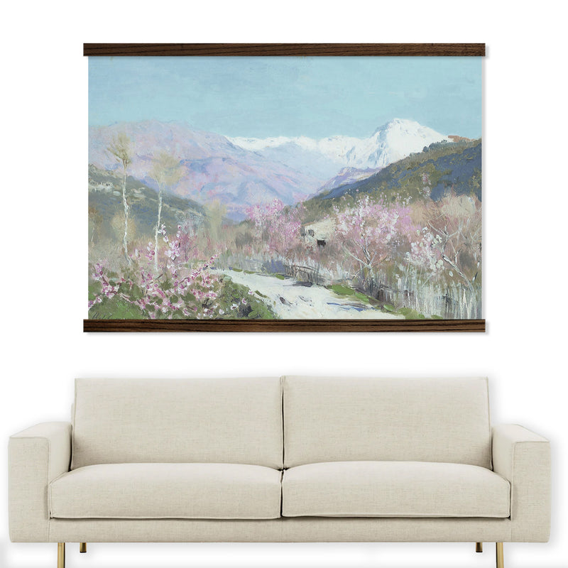 HUGE Hanging Canvas Tapestry- Levitan Spring Mountains