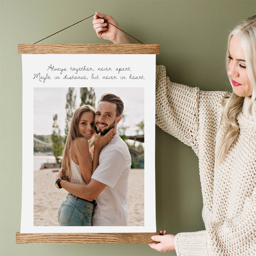 Always Together, Never Apart Photo Canvas - Long Distance Relationship Gift