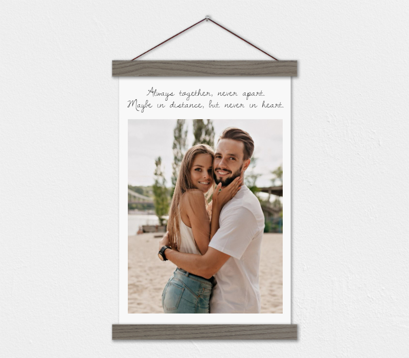 Always Together, Never Apart Photo Canvas - Long Distance Relationship Gift