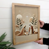 Modern Boho Beige Christmas Nativity - Nativity Canvas Art