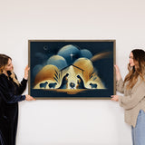 Modern Boho Navy Night Sky Christmas Nativity - Nativity Art