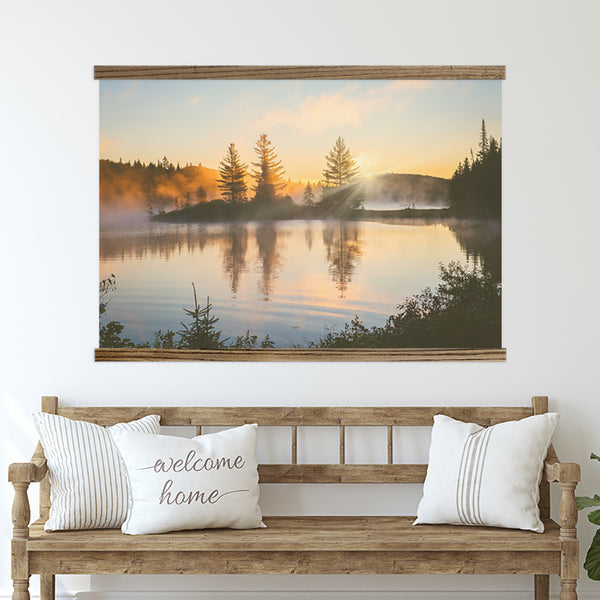 Front Entry Large Canvas Wall Art - Misty Lake
