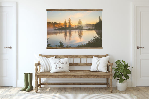 Front Entry Large Canvas Wall Art - Misty Lake