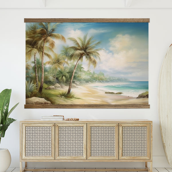 Modern Beach Painting - Huge Canvas Palm Tree Wall Art