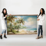 Modern Beach Painting - Huge Canvas Palm Tree Wall Art