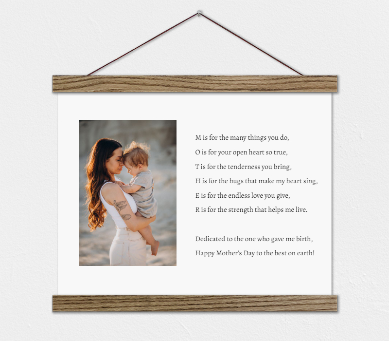 Mother's Day Acrostic Poem and Photo Canvas Gift