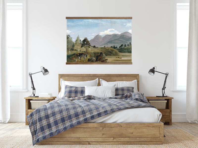 Bedroom Large Canvas Wall Art - Mountain scape Painting