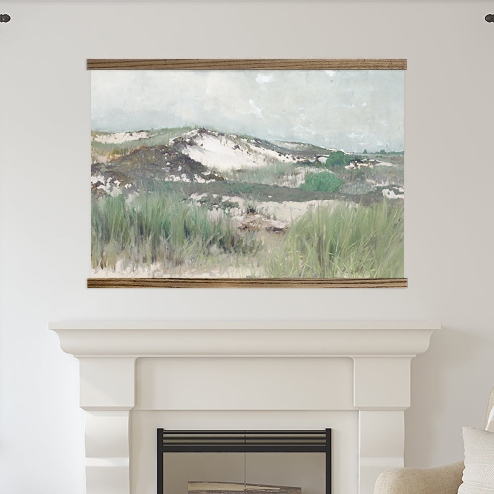 Oversized Wall Decor- Nantucket- Green and Blue Landscape Painting Art