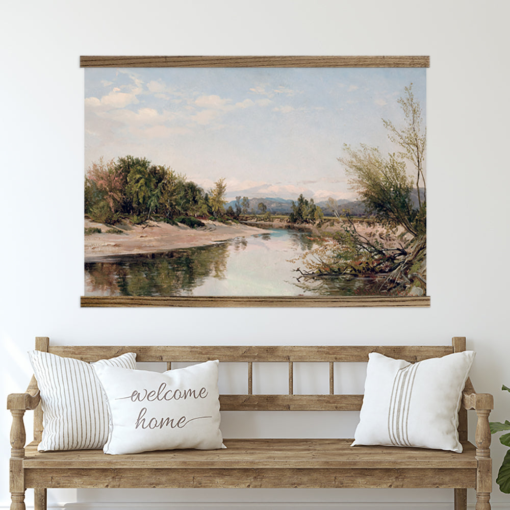 Large Canvas Art - New Hampshire River - Framed Nature Art - Lake House Wall Decor