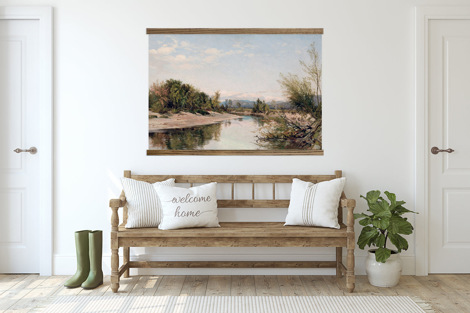 Large Canvas Art - New Hampshire River - Framed Nature Art - Lake House Wall Decor