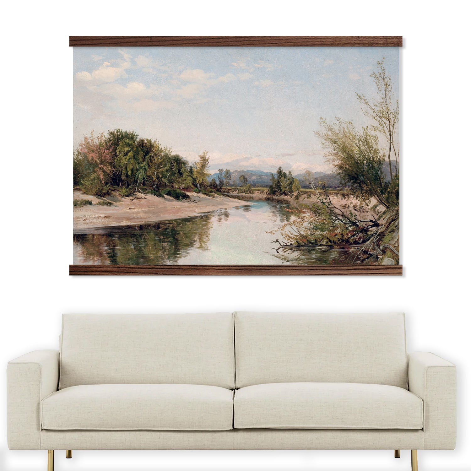 Large Canvas Art - New Hampshire River - Framed Nature Art - Lake House Wall Decor