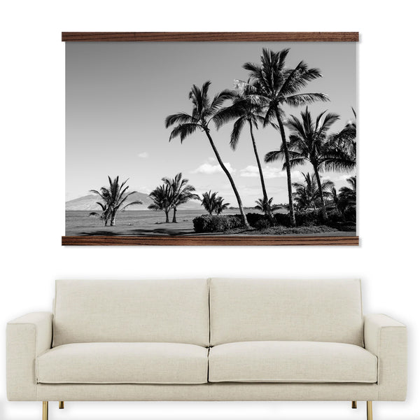 Extra Large Canvas - Black & White Palm Trees - Framed Nature Photograph