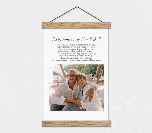 Anniversary Gift for Parents - Poem and Photo Custom Canvas