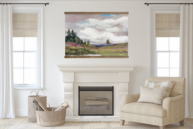 Living Room Large Canvas Wall Art - Pastel Fields
