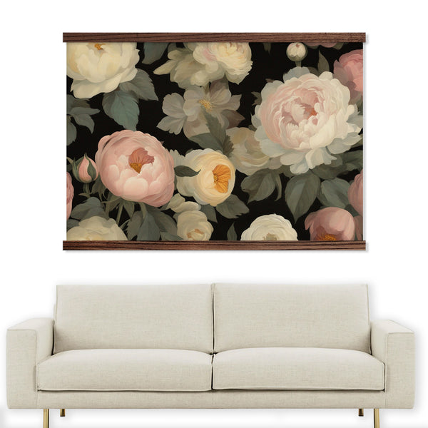 Front Entry Large Canvas Wall Art - Peonies Ranunculus
