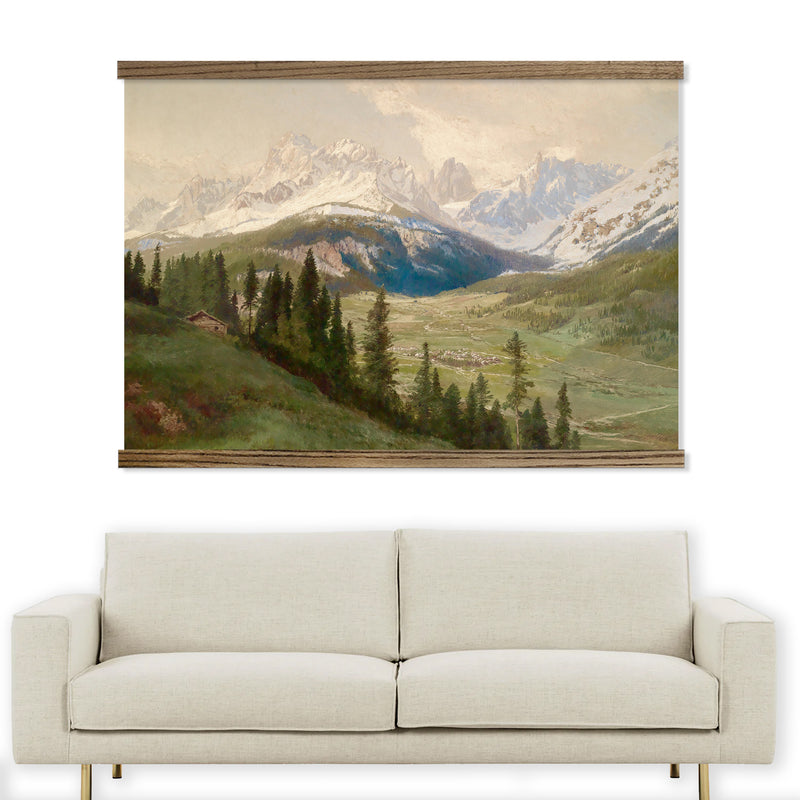 Extra Large Wall Art- Pine Slope Mountain Painting- Large Wall Art