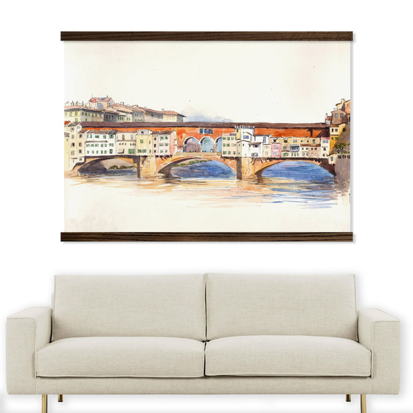 Huge Wall Art- Ponte Vecchio Italy Bridge- Framed Canvas Large Wall Art