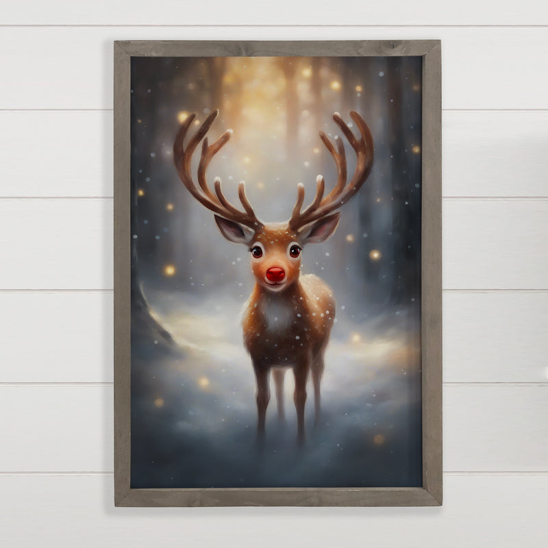 Rudolph the red Nosed Reindeer Glowing Nose - Christmas Art