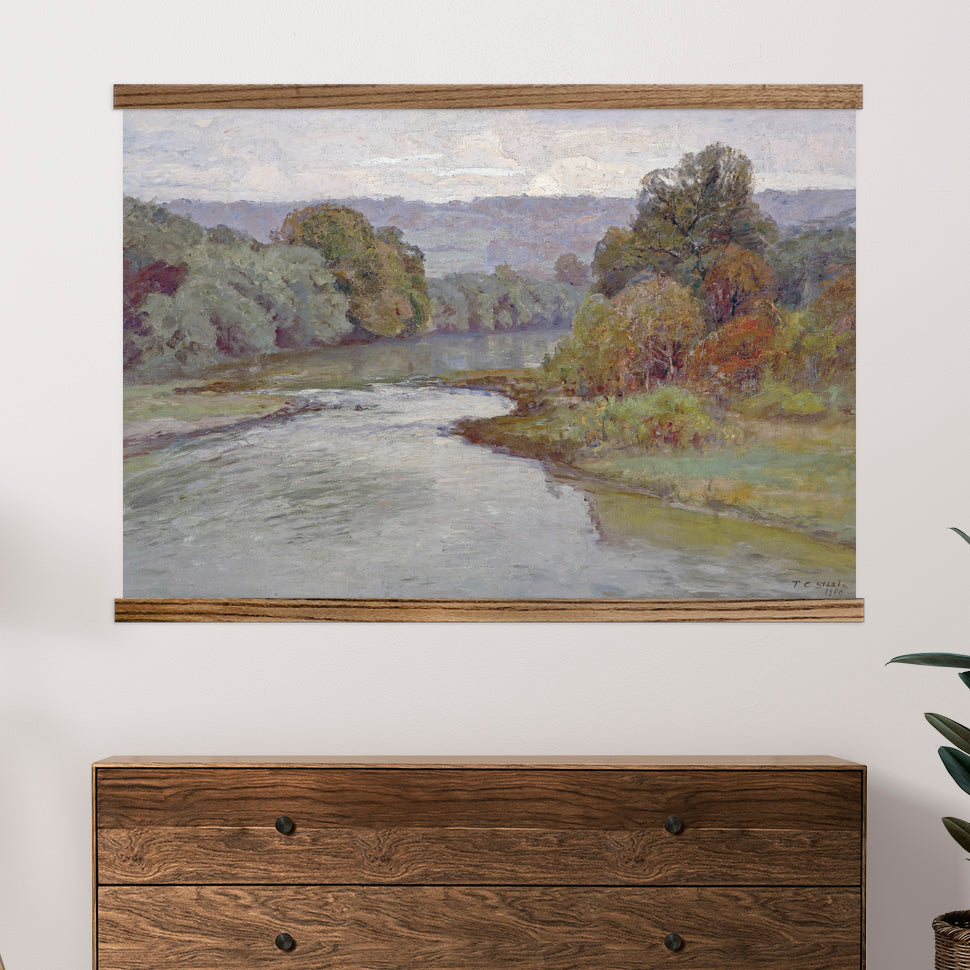 Home Office Large Canvas Wall Art - River View Painting