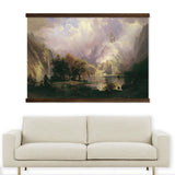 Large Wall Art-Rocky Mountain by Albert Bierstadt- Framed Canvas Large Wall Art