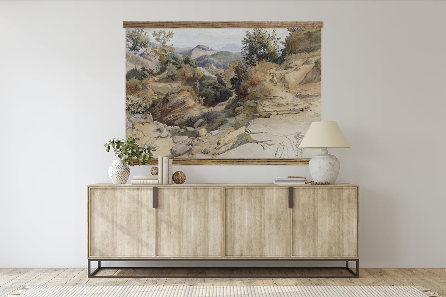 Rocky Ravine - Landscape Wall Art Extra Large Framed Canvas Tapestry