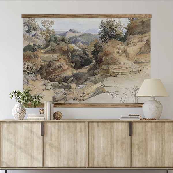 Rocky Ravine - Landscape Wall Art Extra Large Framed Canvas Tapestry
