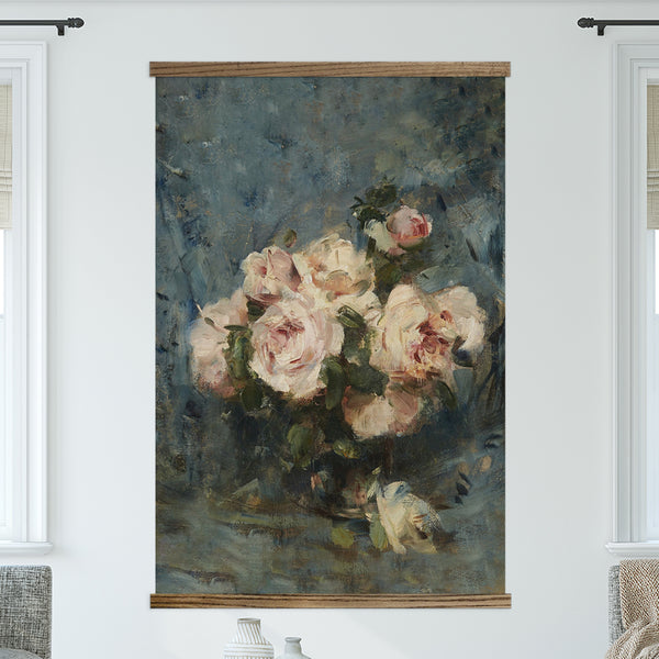 HUGE Wall Art-Roses Impressionist- Framed Canvas Large Wall Art