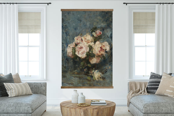 HUGE Wall Art-Roses Impressionist- Framed Canvas Large Wall Art