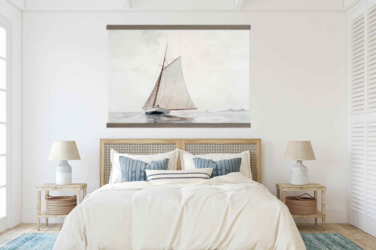 Extra Large Wall Art-  Sailing-  Watercolor Canvas Wall Hanging