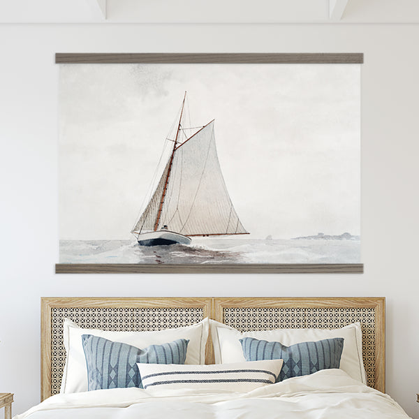 Extra Large Wall Art-  Sailing-  Watercolor Canvas Wall Hanging
