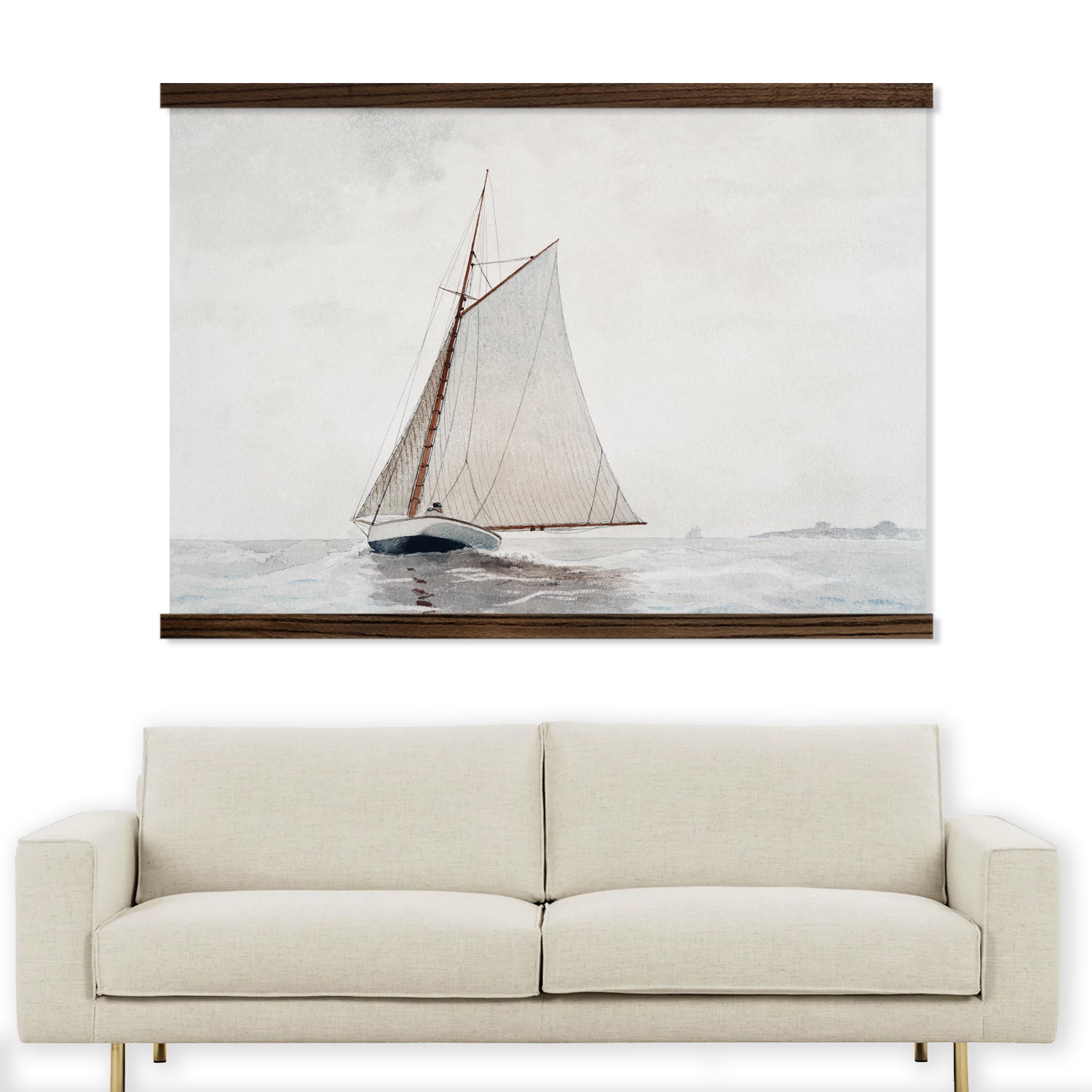 Extra Large Wall Art-  Sailing-  Watercolor Canvas Wall Hanging