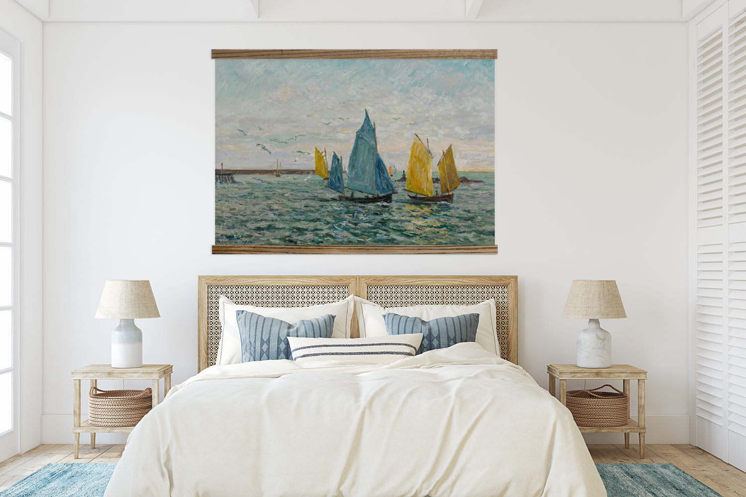 Bedroom Large Canvas Wall Art - Sailing South of France