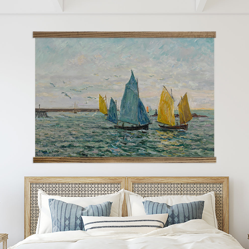 Bedroom Large Canvas Wall Art - Sailing South of France