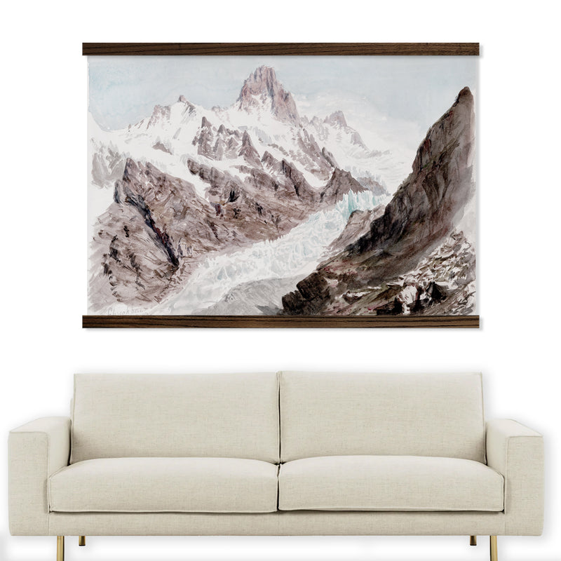 Extra Large Wall Art-Sargent Watercolor Mountain- Framed Canvas Large Wall Art