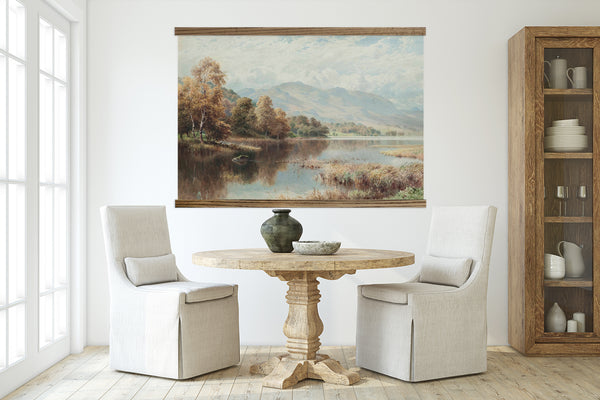 Dining Room Large Wall Canvas - Scenic Fall Lake