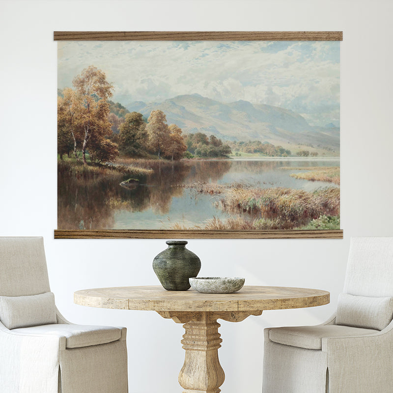 Dining Room Large Wall Canvas - Scenic Fall Lake