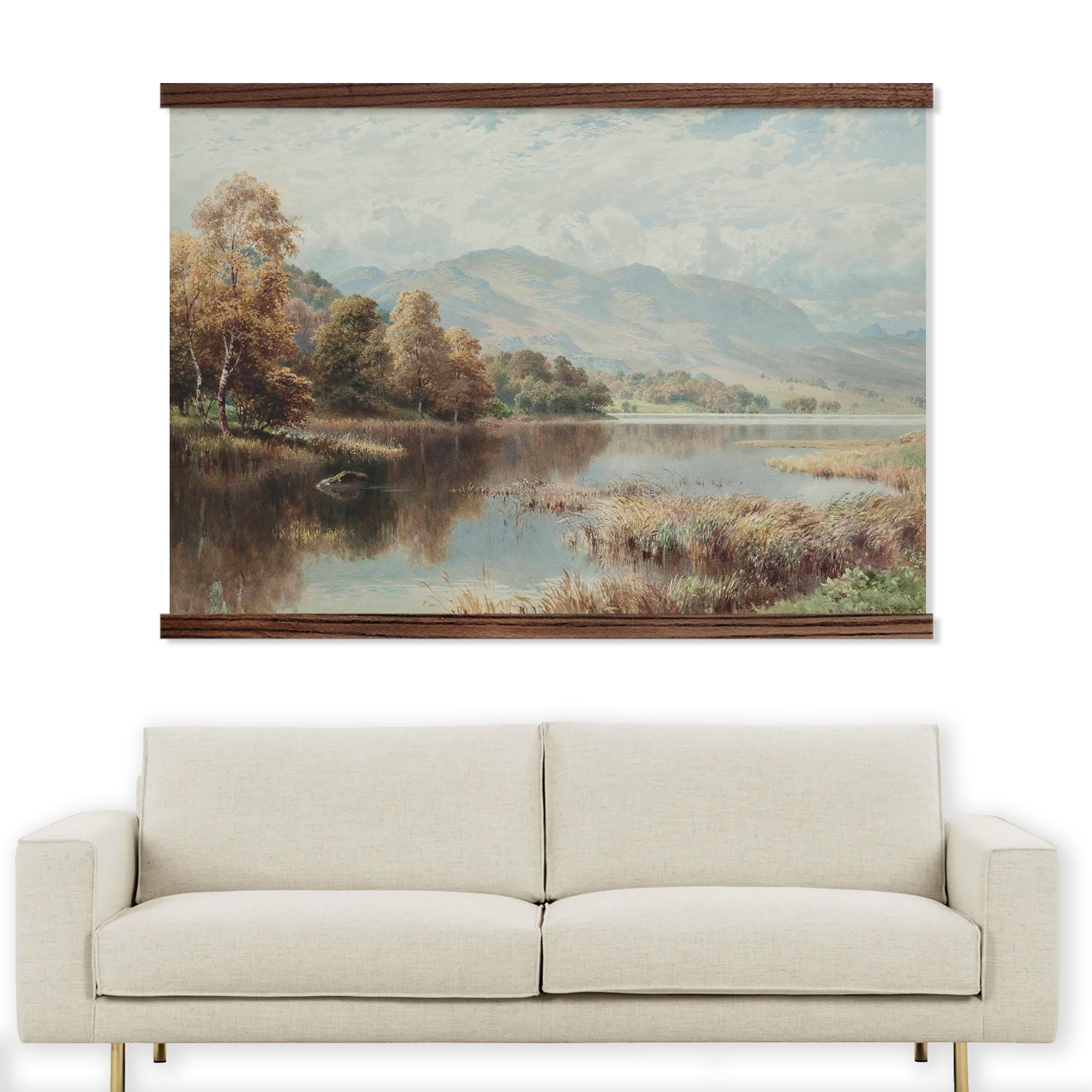 Dining Room Large Wall Canvas - Scenic Fall Lake