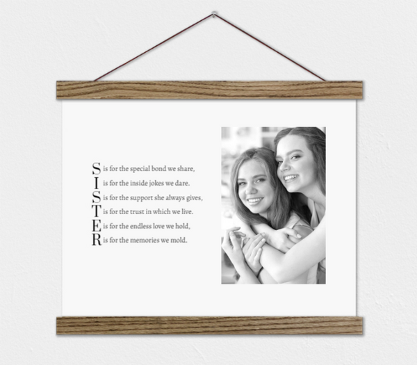 Framed Sister Acrostic Poem with Photo - Gift for Sister