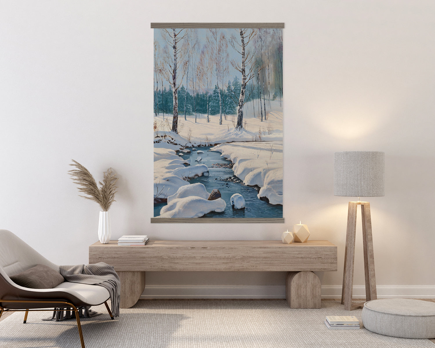 Big Paintings for Living Room - Nature Canvas Art - Snowy River Wall Art