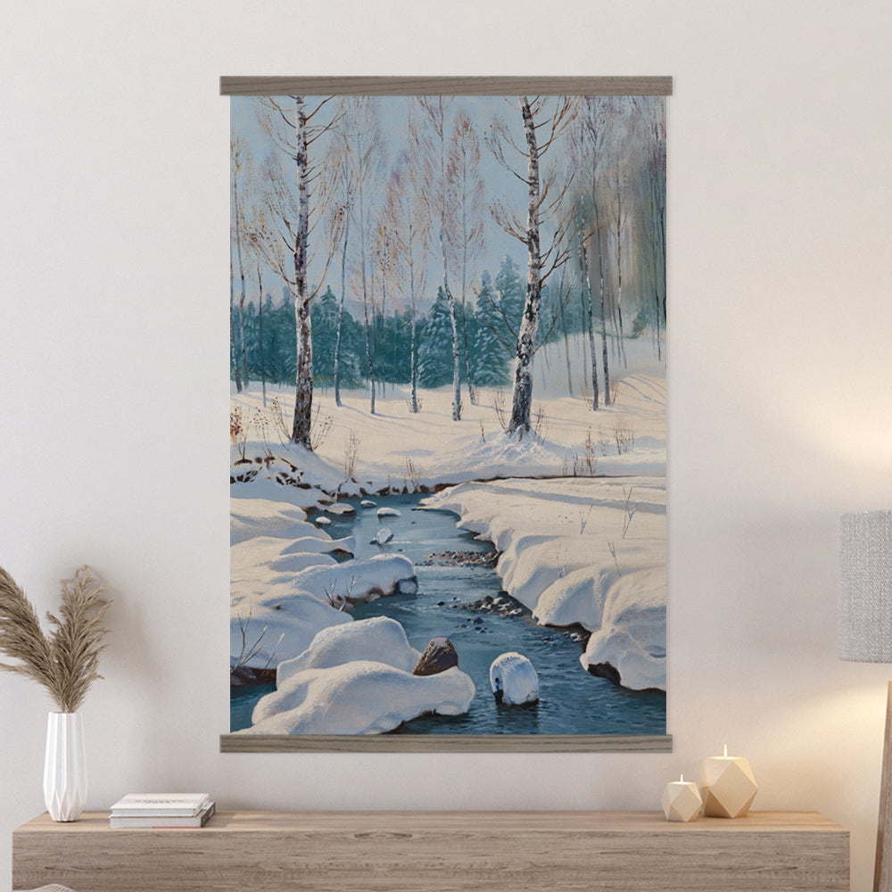 Big Paintings for Living Room - Nature Canvas Art - Snowy River Wall Art