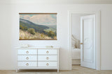 Spring Mountain Slope Vintage Painting on Large Framed Wall Mural