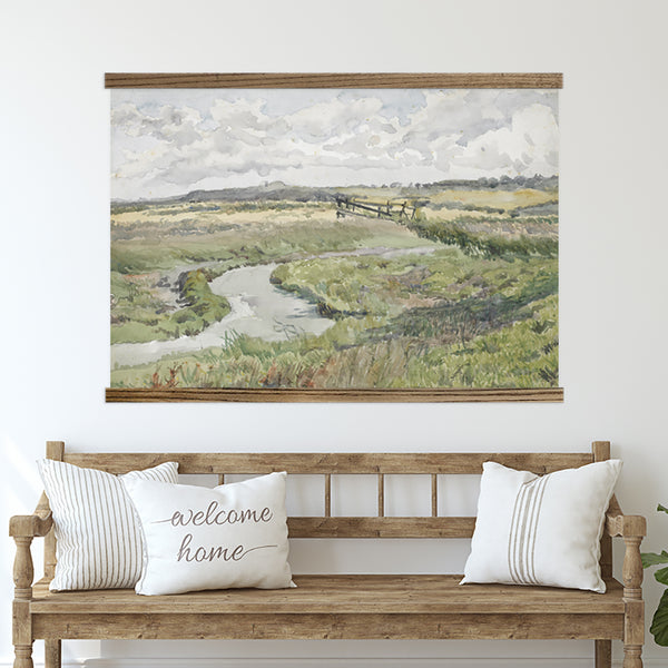 Large Wall Accents - Stream in the Midwest - Framed Nature Art - Farmhouse Decor