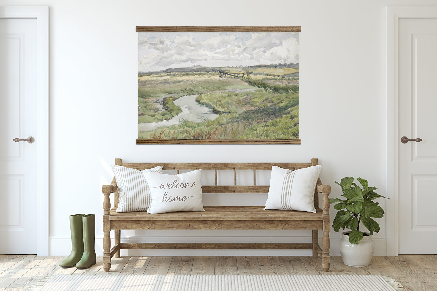 Large Wall Accents - Stream in the Midwest - Framed Nature Art - Farmhouse Decor