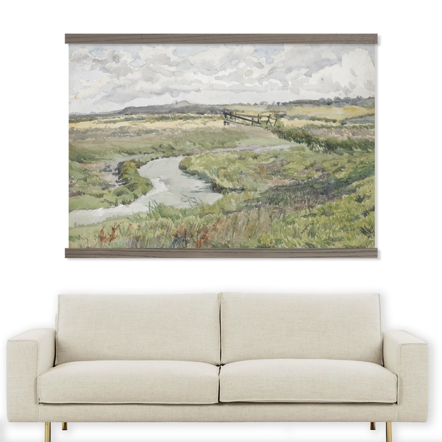 Large Wall Accents - Stream in the Midwest - Framed Nature Art - Farmhouse Decor