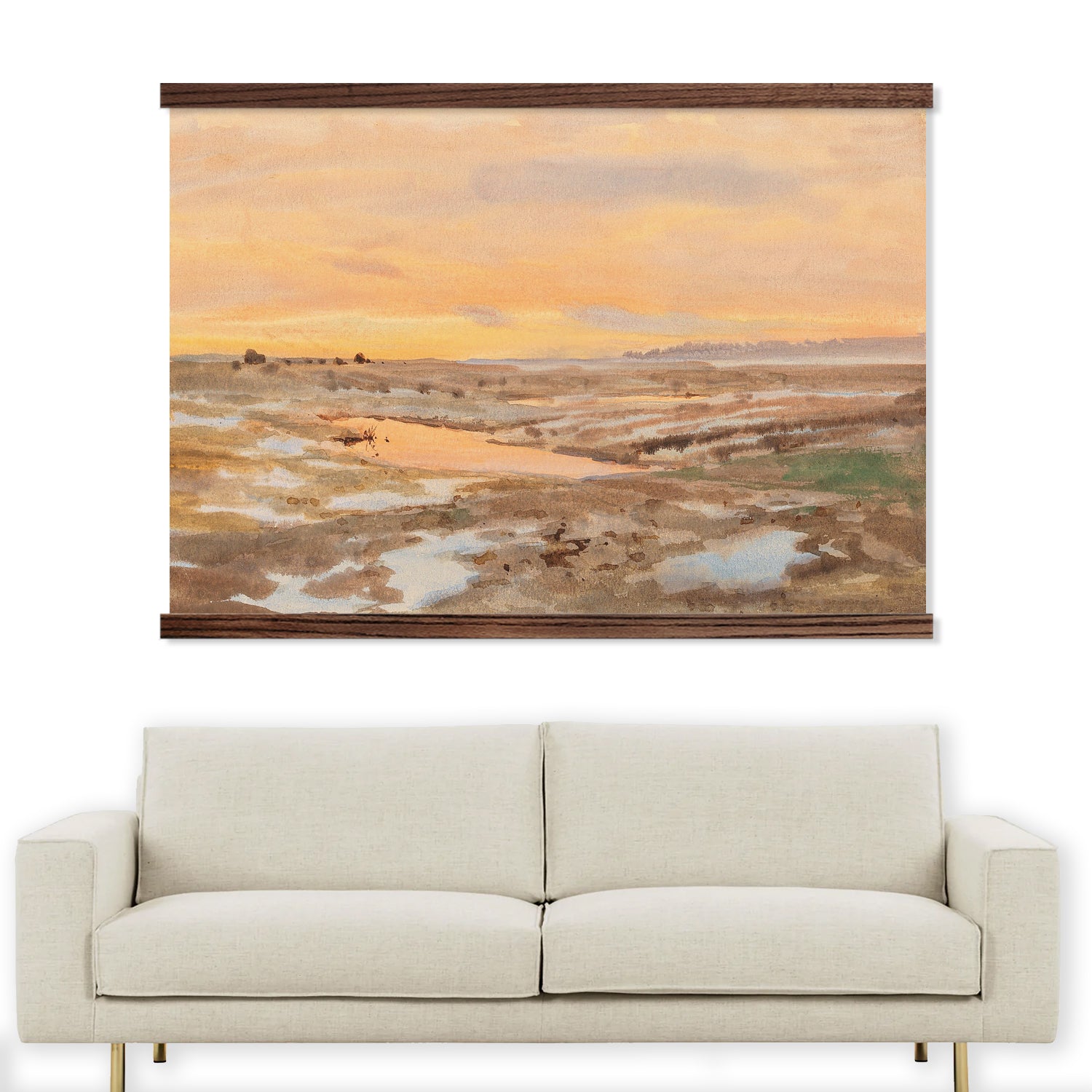 Extra Large Canvas Art - Large Nature Wall Hanging - Sunset Gulf Canvas Art - Wood Framed