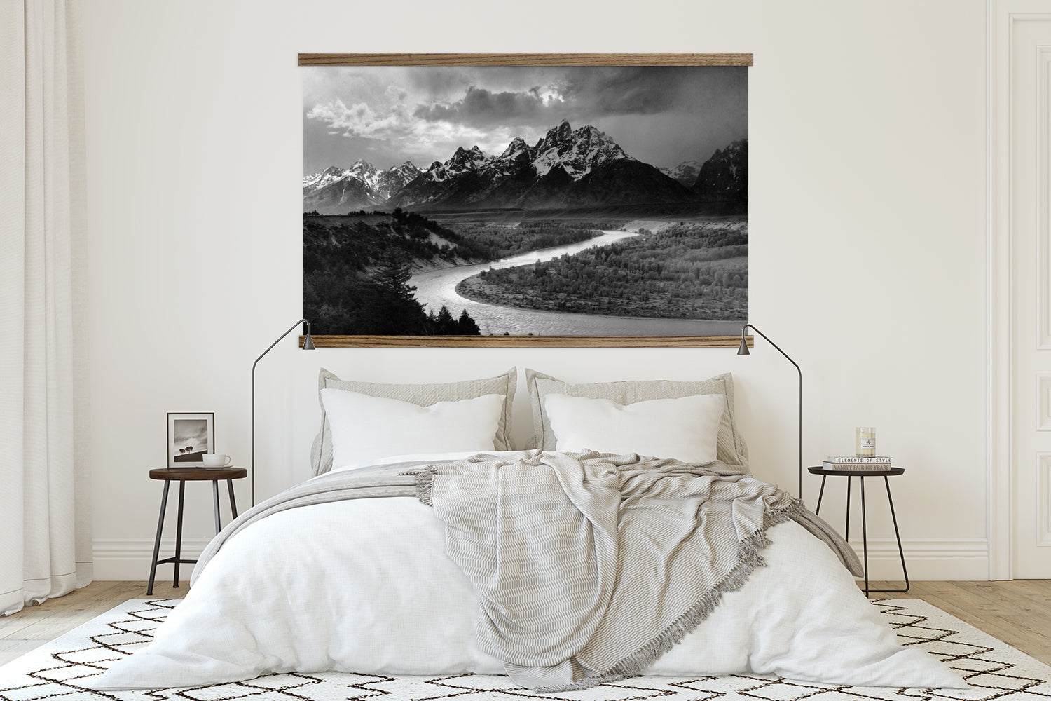 Black And White Photography - Tetons by Ansel Adams - Framed Nature Photograph Wall Art